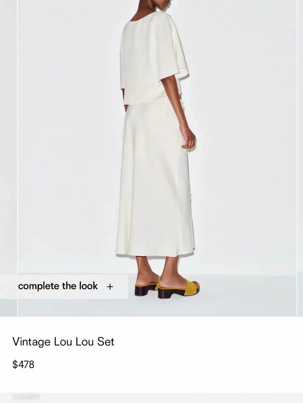 Reformation Vintage Lou Lou Cream Two-Piece Skirt Set - Picture 3 of 5
